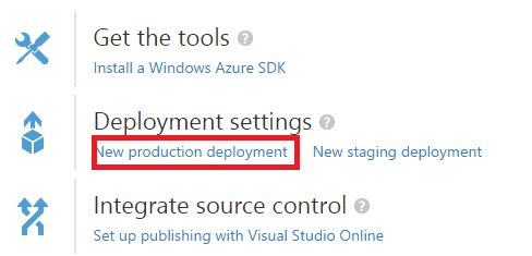 New Production Deployment